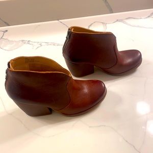 Brand New Brown Leather Heeled Booties